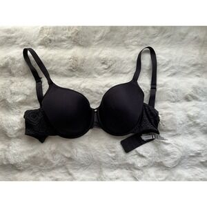 Chantelle Sexy Spacer Underwire T-Shirt Bra 32DDD Black‎ Satin/ Lace